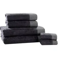 Tidal Pure Cotton Towel Bundle Set of 6 - Charcoal Grey