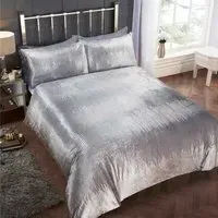 Tiffany Double Duvet Set - Silver, Velvet