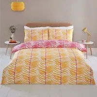 Tropical Trails Double Duvet Cover Set - Yellow, Polyester