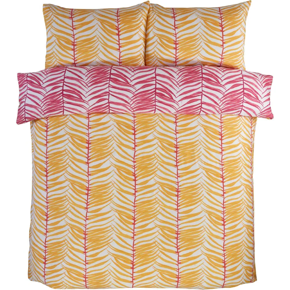 Tropical Trails King Size Duvet Cover Set - Yellow, Polyester