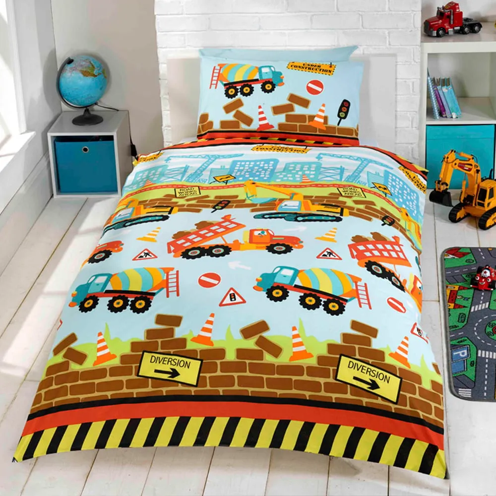 Under Construction Toddler Duvet Cover Set - Multi, Polycotton image