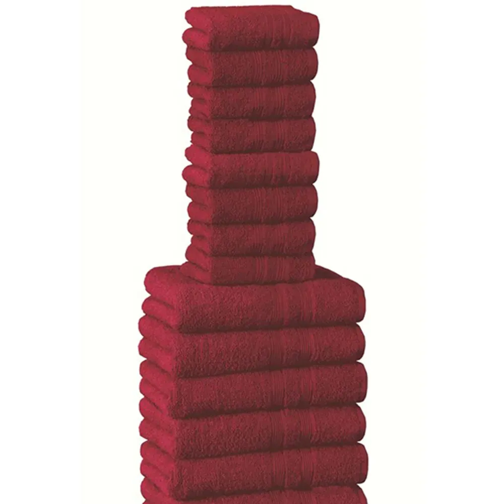 W500 Cotton Towel Bundle Set of 10 - Red