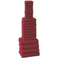 W500 Cotton Towel Bundle Set of 10 - Red