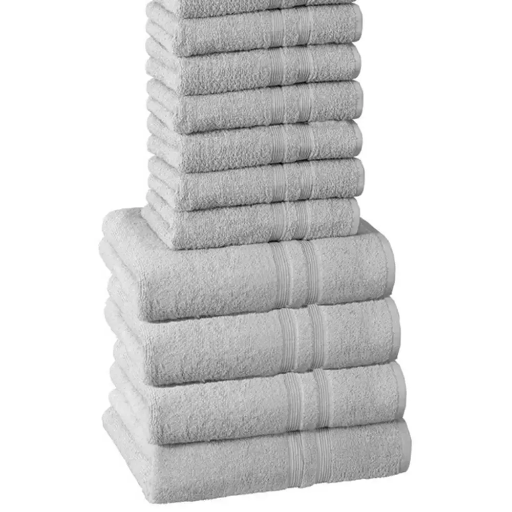 W500 Cotton Towel Bundle Set of 10 - Silver