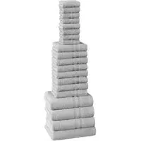 W500 Cotton Towel Bundle Set of 10 - Silver