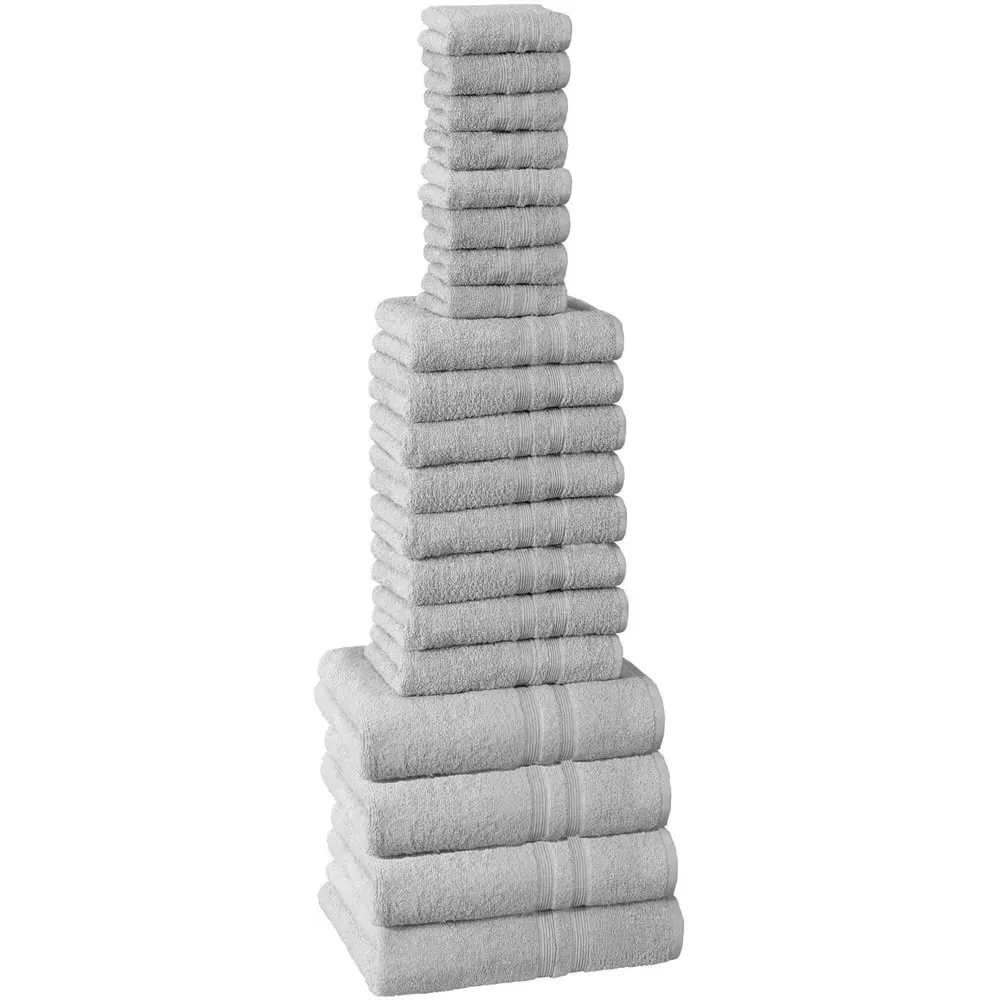 W500 Cotton Towel Bundle Set of 10 - Silver