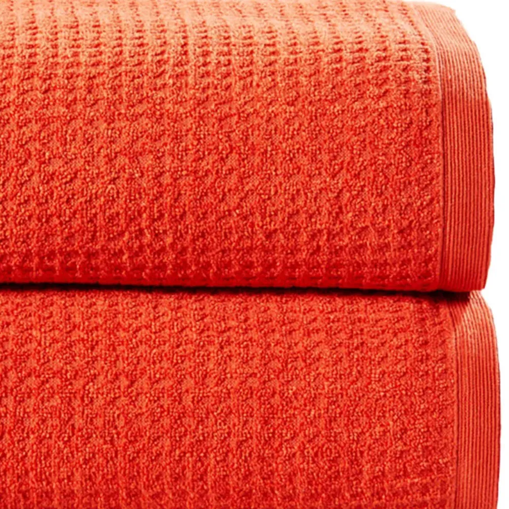 Waffle Textured Bath Sheet - Red, Cotton