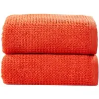 Waffle Textured Bath Sheet - Red, Cotton