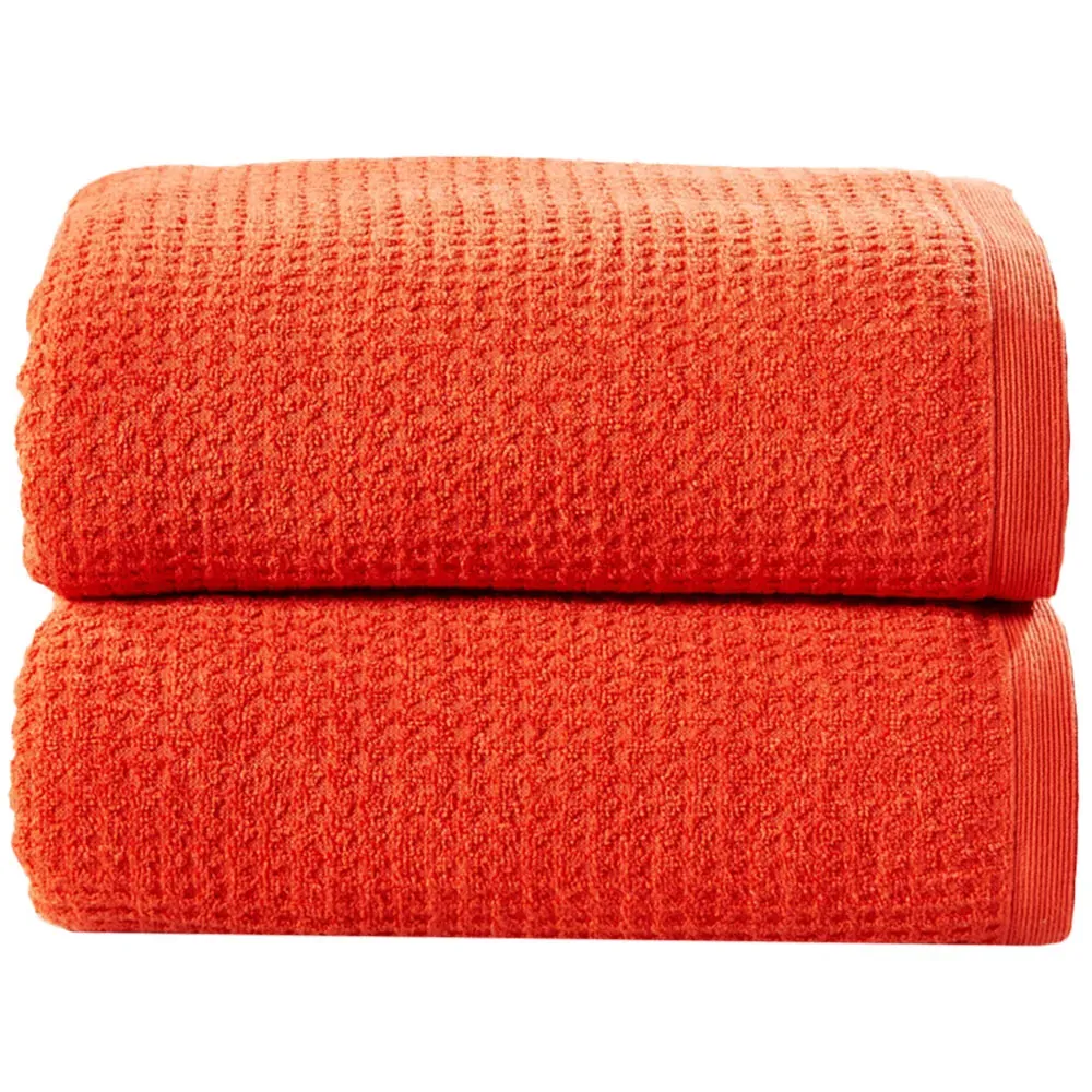 Waffle Textured Bath Sheet - Red, Cotton
