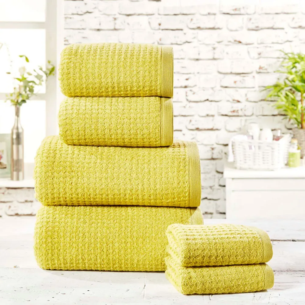 Waffle Textured Bath Towel - Green, Cotton