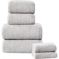 Waffle Textured Cotton Face Cloth - Grey