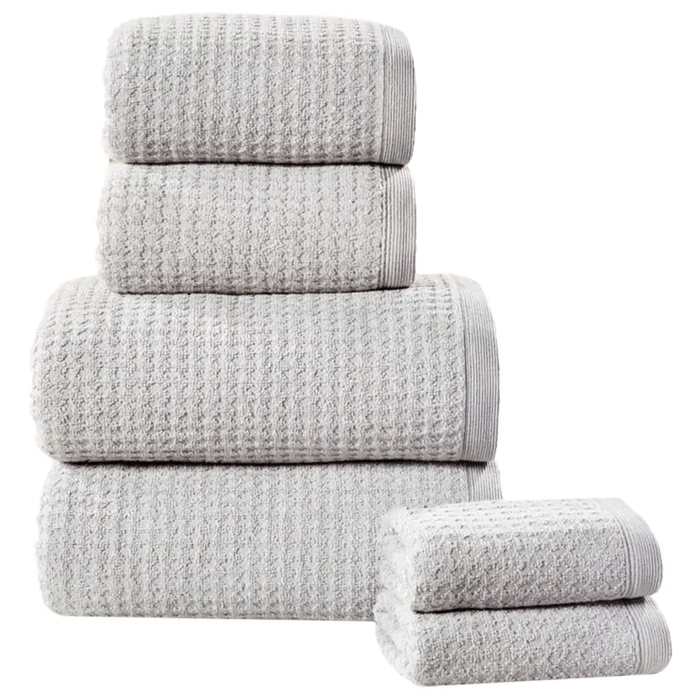 Waffle Textured Cotton Face Cloth - Grey