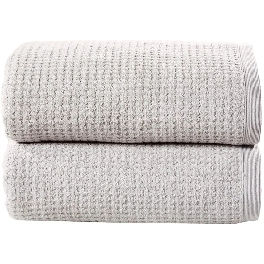 Waffle Textured Cotton Towel Bale 2 Pack - Blue