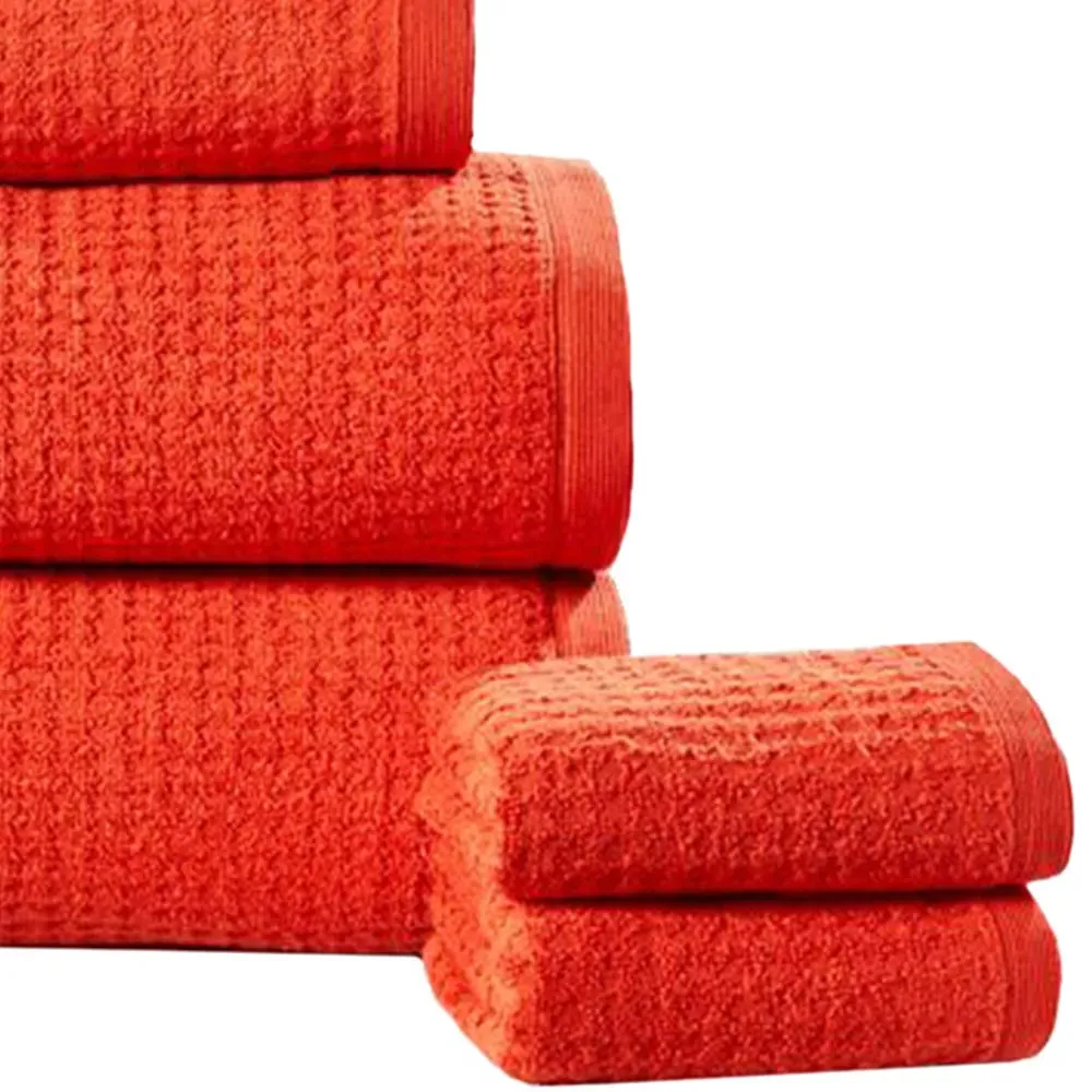 Waffle Textured Hand Towel - Red, Cotton