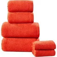 Waffle Textured Hand Towel - Red, Cotton