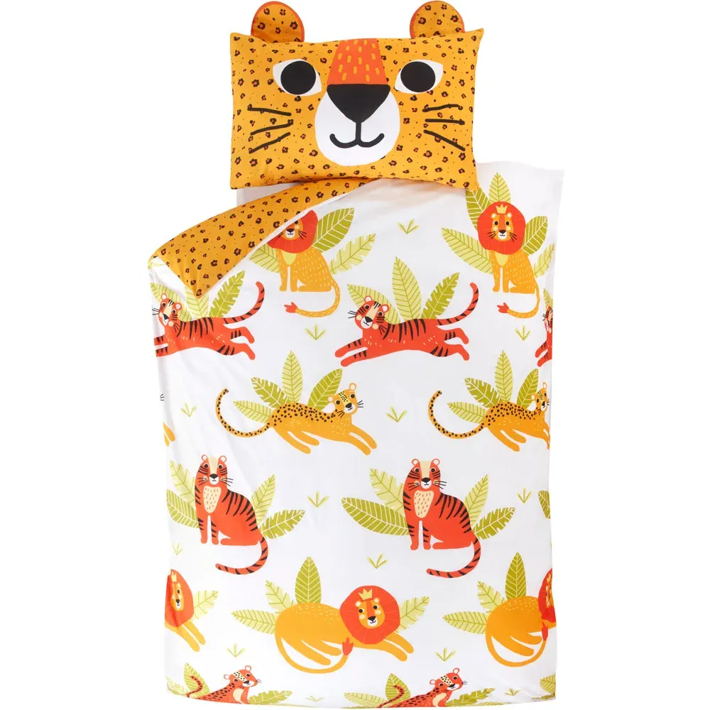 Wild Cats Single Duvet Cover Set - Multi