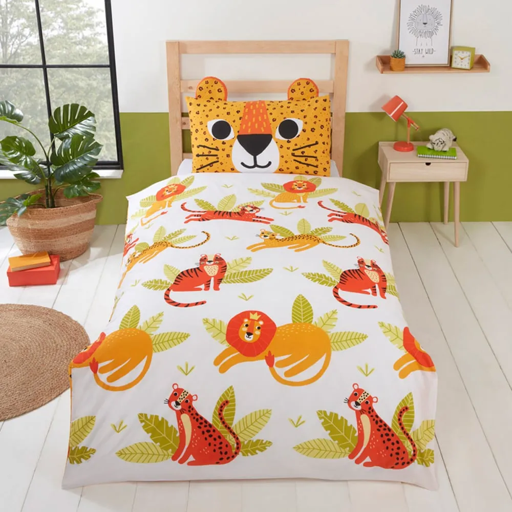 Wild Cats Single Duvet Cover Set - Multi