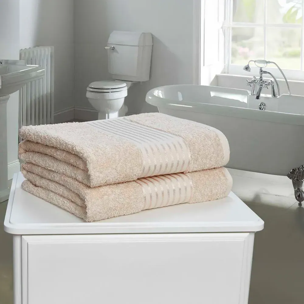 Windsor Bath Sheet Set of 2 - Brown, Cotton