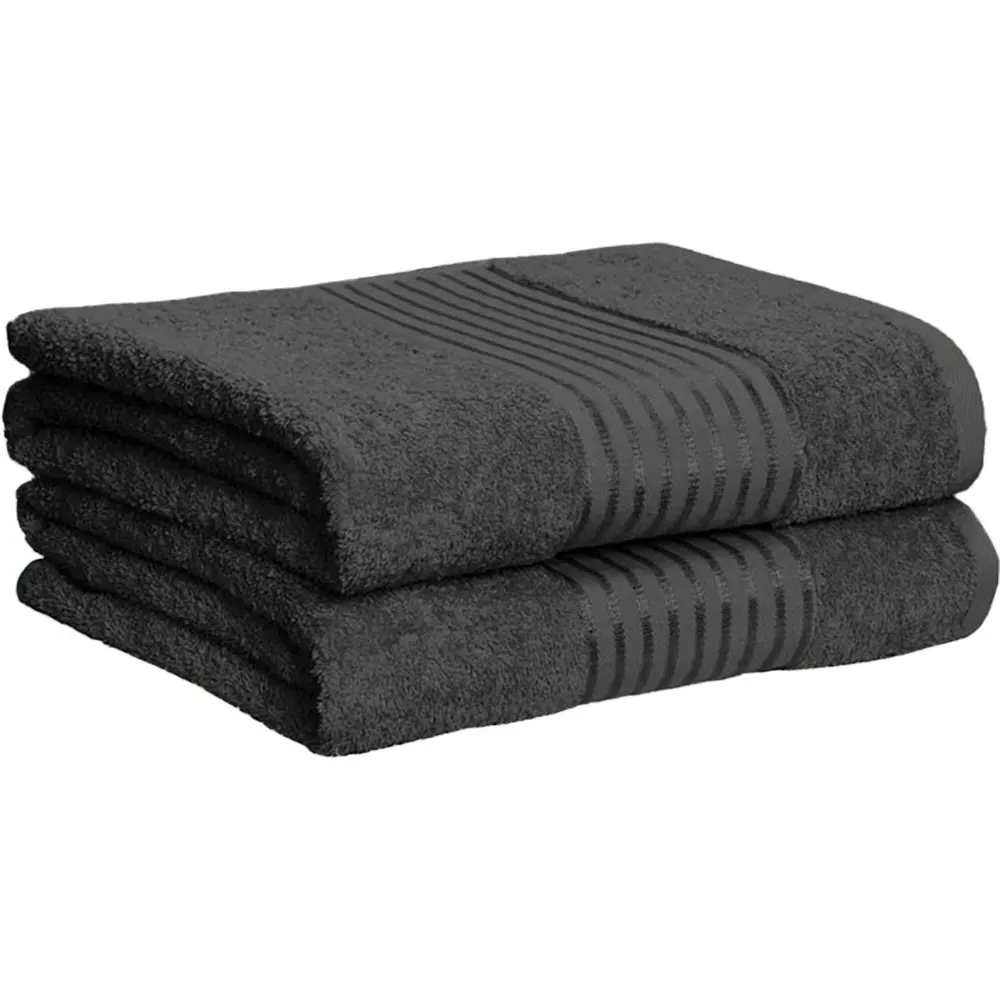 Windsor Bath Sheet Set of 2 - Grey, Cotton