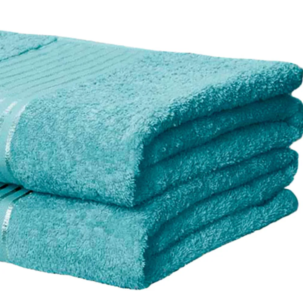 Windsor Bath Sheet Set of 2 - Turquoise, Cotton
