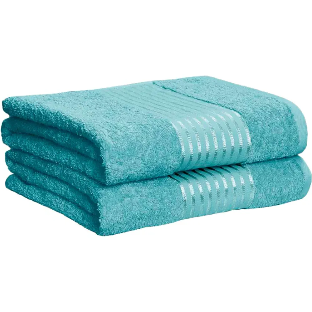 Windsor Bath Sheet Set of 2 - Turquoise, Cotton