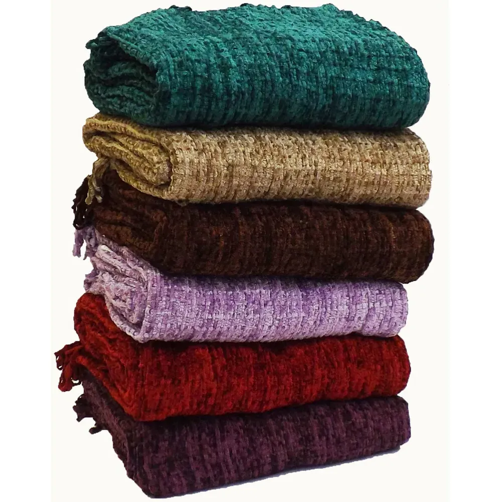 Zara Cotton Chenille Woven Throw - Cream