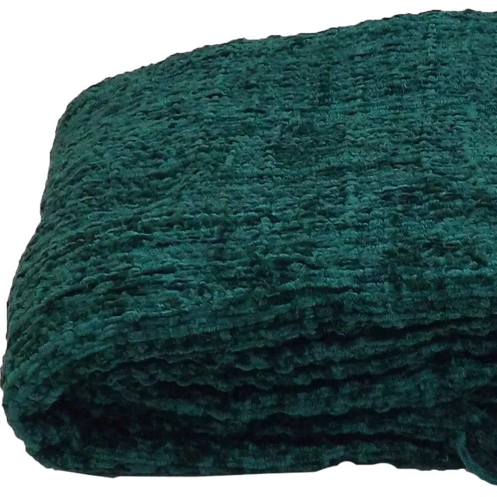 Zara Cotton Chenille Woven Throw - Green