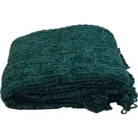 Zara Cotton Chenille Woven Throw - Green