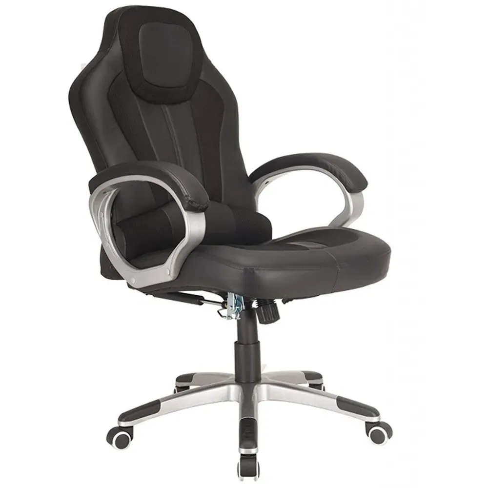 Reclining Gaming Office Chair - Black, Faux Leather
