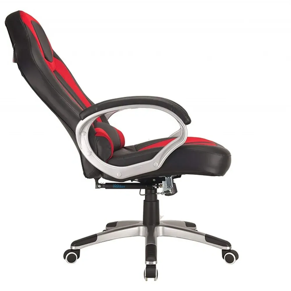 Reclining Gaming Office Chair - Red/Black, Faux Leather