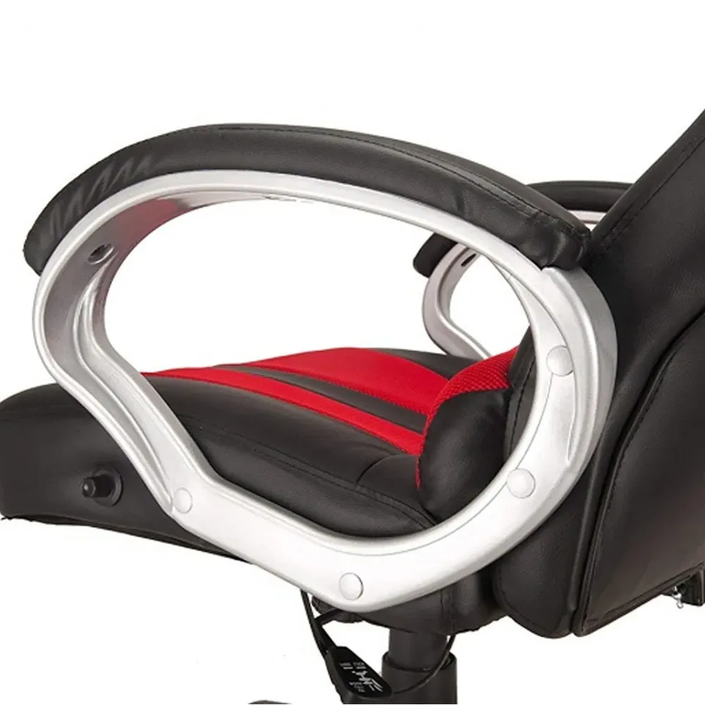 Reclining Gaming Office Chair - Red/Black, Faux Leather