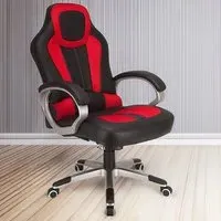 Reclining Gaming Office Chair - Red/Black, Faux Leather