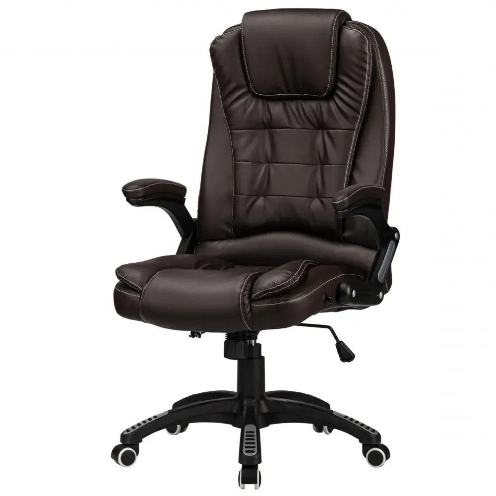 Reclining Office Chair - Brown, Faux Leather