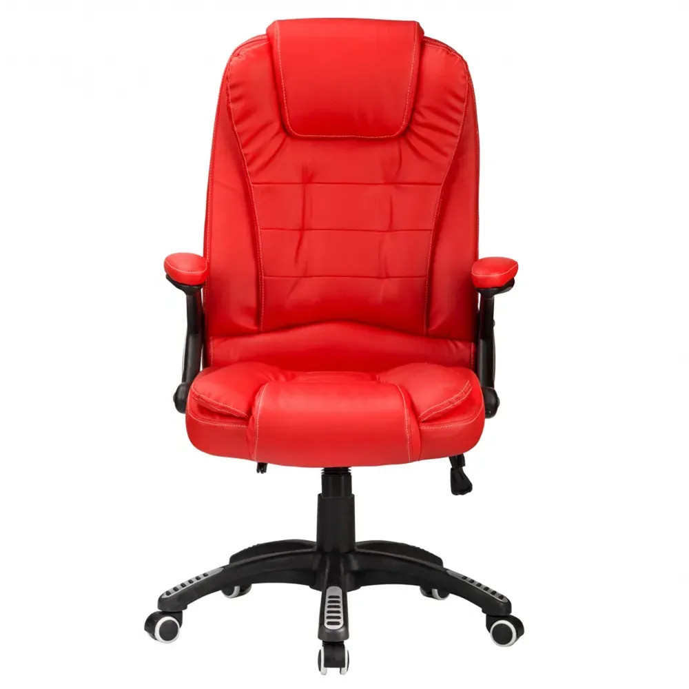 Reclining Office Chair - Red, Faux Leather