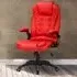 Reclining Office Chair - Red, Faux Leather