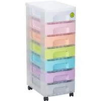 7 Drawer Tower Storage Unit - Pastel