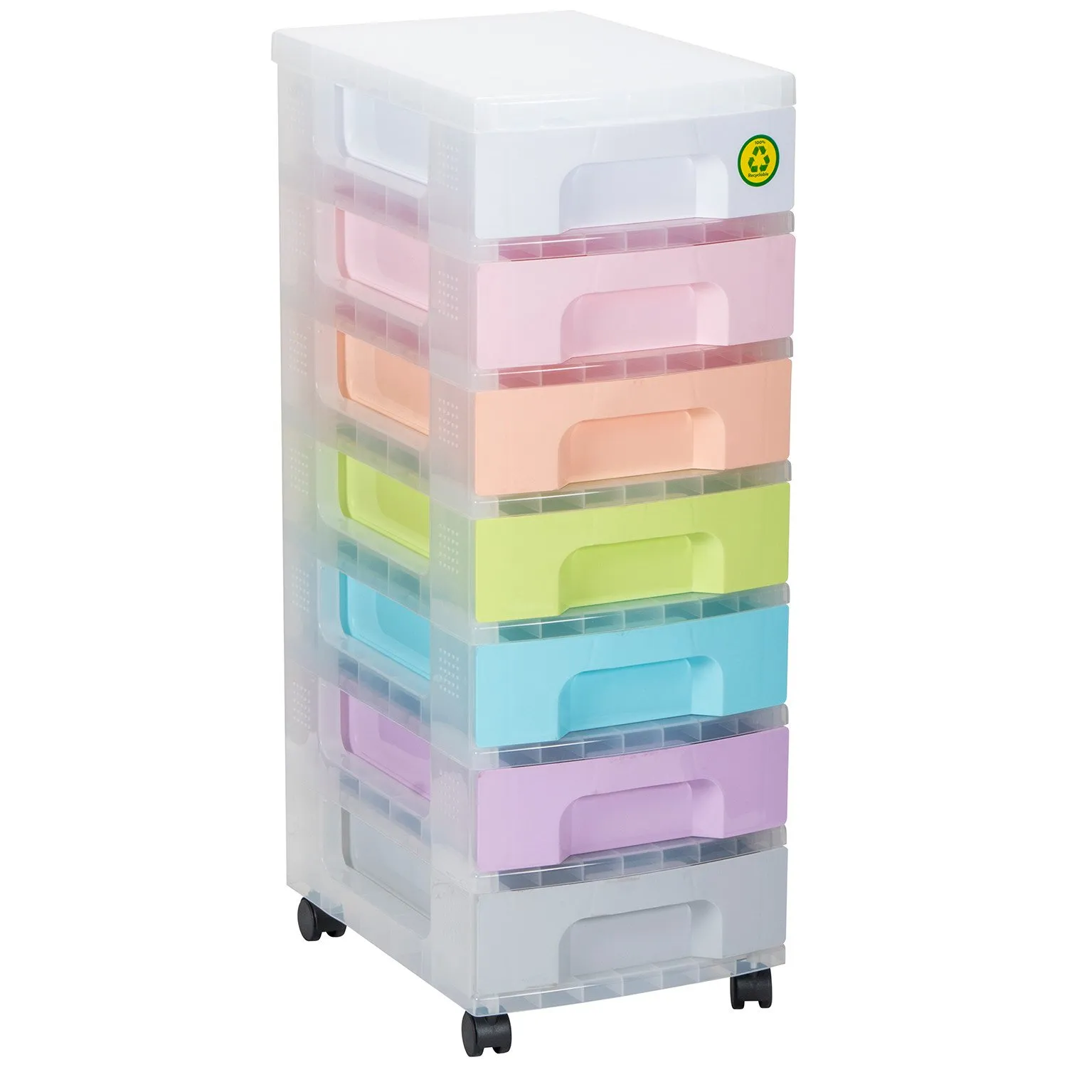 7 Drawer Tower Storage Unit - Pastel image