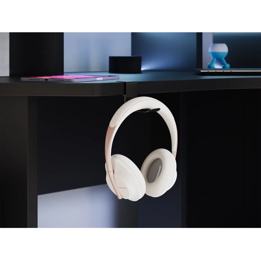 Topaz Compact Corner Gaming Desk with LED Strip - Black