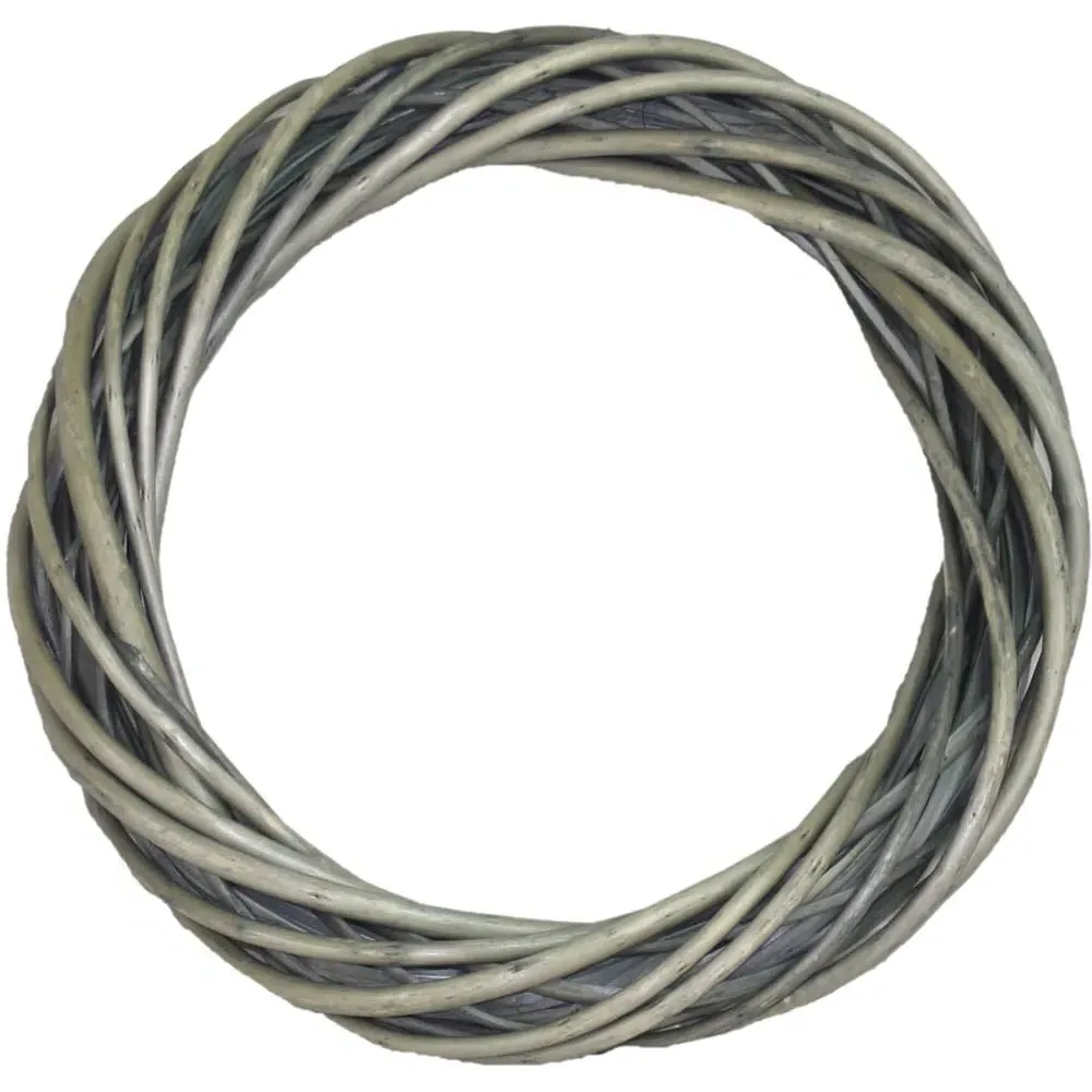 Antique Wash Small Wicker Ring Wreath - Brown image