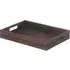 Dark Wooden Tray with Handles - Brown