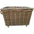 Extra Large Wicker Log Basket with Rope Handles - Brown