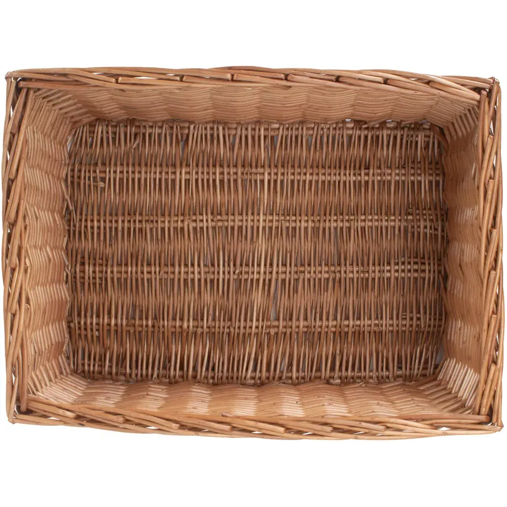 Large Double Steamed Open Wicker Storage Basket - Brown