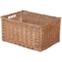 Large Double Steamed Open Wicker Storage Basket - Brown
