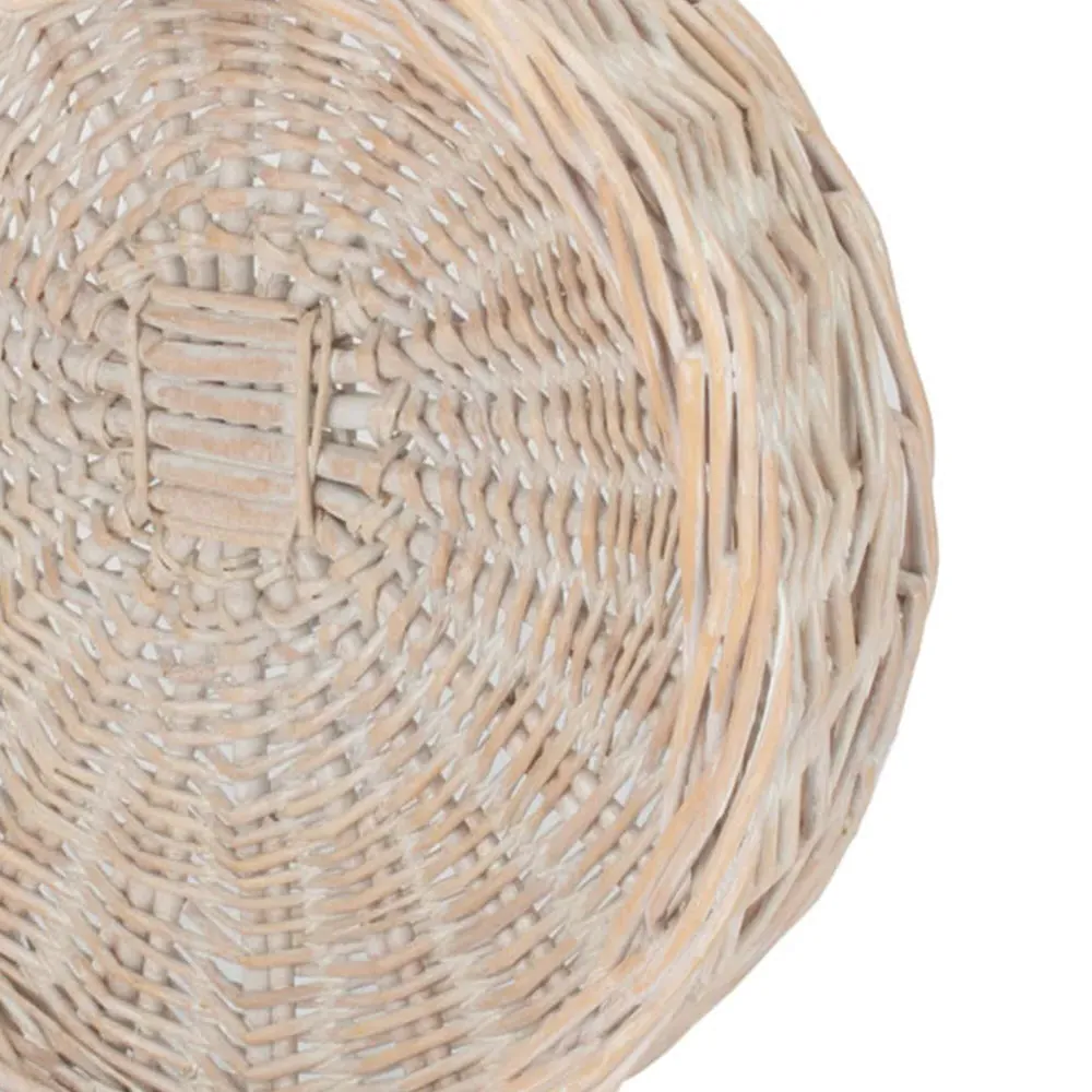 Large Heart Shaped Wicker Tray - White