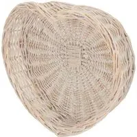 Large Heart Shaped Wicker Tray - White