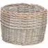 Large Round Wicker Planter - Grey