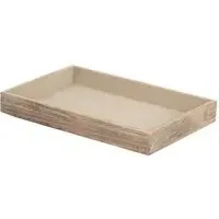 Large Shallow Wooden Plinth Tray - Brown, Oak