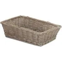 Large Tapered Serving Tray - Brown, Wicker