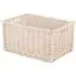 Large White Wash Open Wicker Storage Basket - White