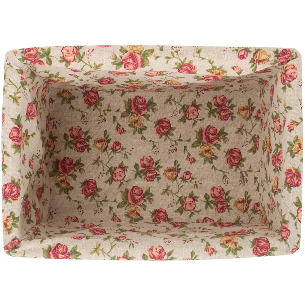 Medium Double Steamed Garden Rose Willow Storage Basket - Brown